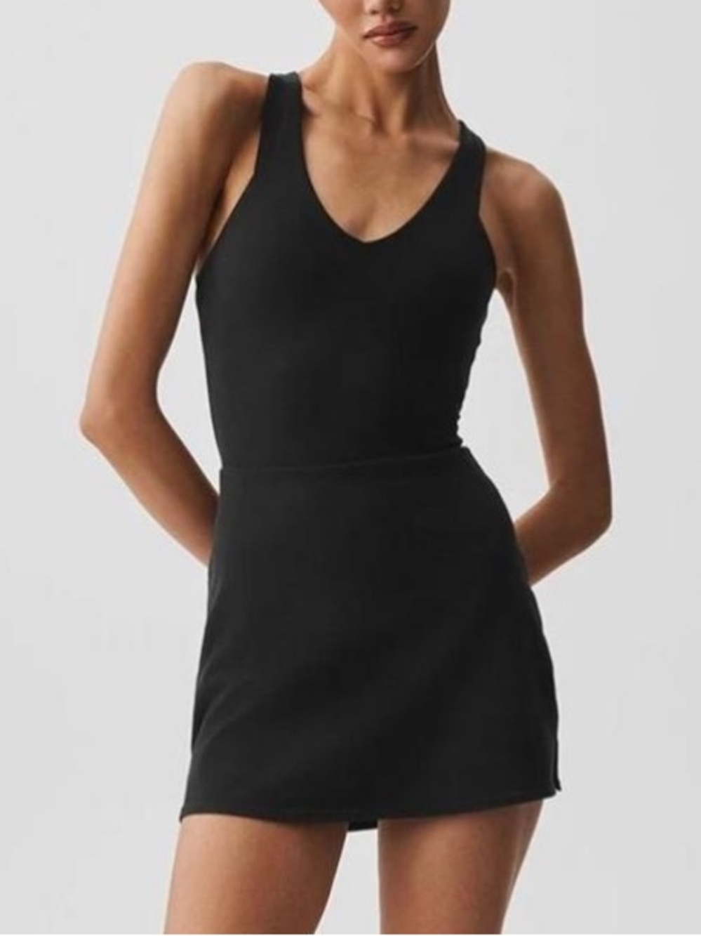 Alo Airbrush Black Workout Dress Large
